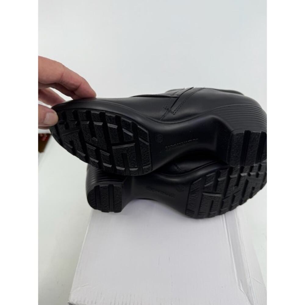 Romika Leather Ankle Loafer Shoes Block Heels Side Zipper Black Womens Size 37 - Picture 5 of 6